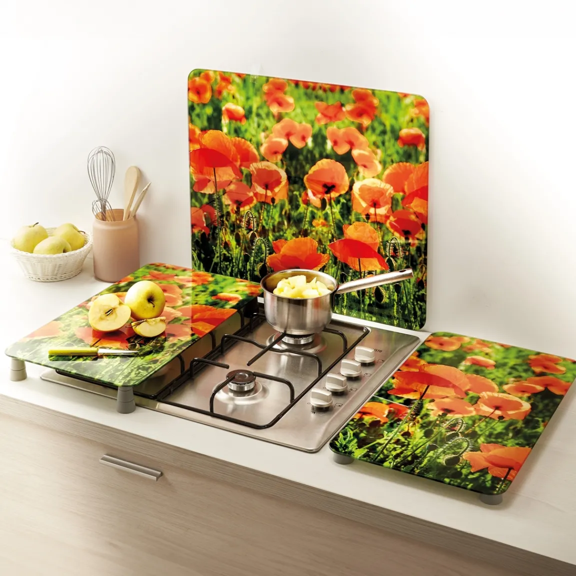 Hot Tempsl 2 couvre-plaques ou mur coquelicot