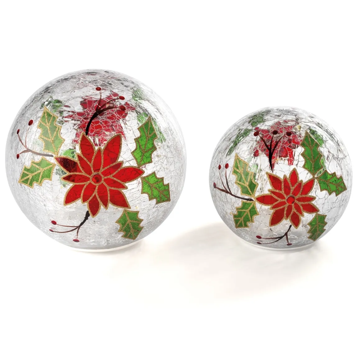 Online Tempsl 2 globes poinsettia LED