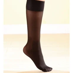 Discount Tempsl 3 paires mi-bas contention légère Noir/ naturel