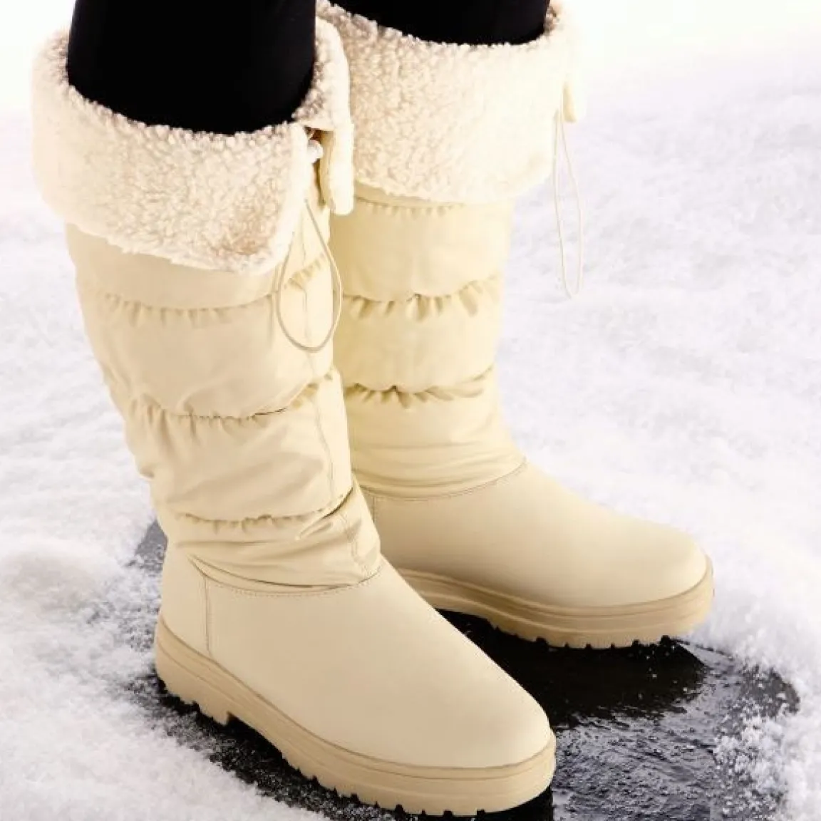 Online Tempsl Bottes hautes crampons beiges ou noires
