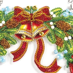 New Tempsl Couronne de poinsettias à diamanter