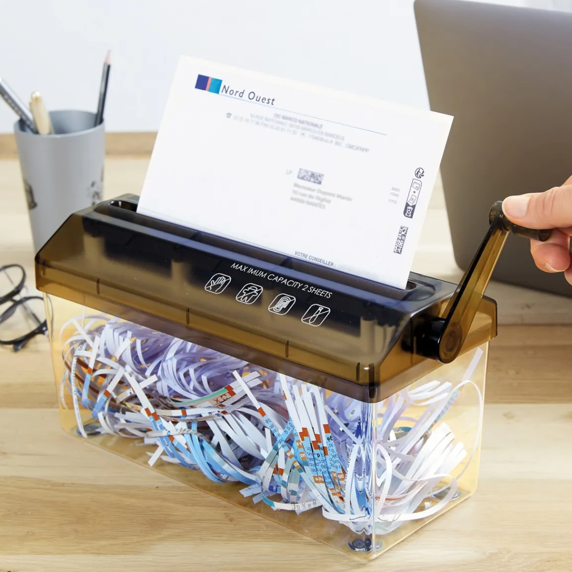 Hot Tempsl Déchiqueteuse de papier manuelle
