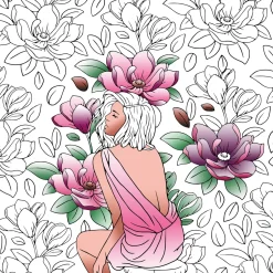 Discount Tempsl Grands carrés d'art thérapie Femmes fleurs