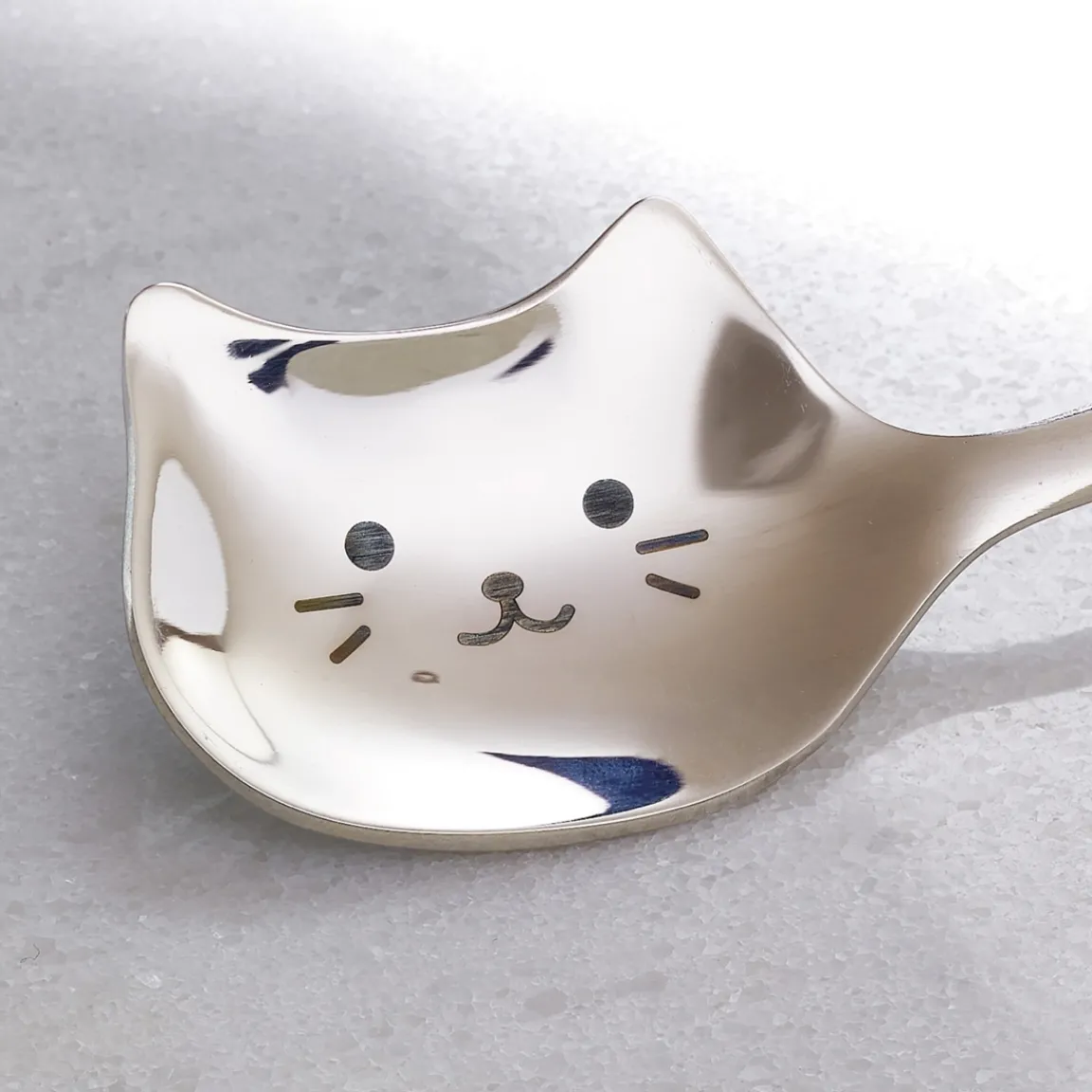 Outlet Tempsl Lot de 4 cuillères chat inox