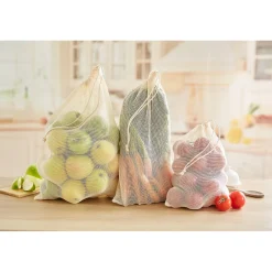 Discount Tempsl Lot de 3 filets fruits/légumes coton