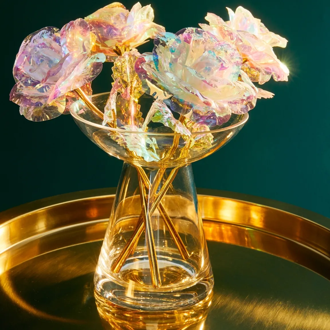 New Tempsl Lot de 4 roses phosphorescentes