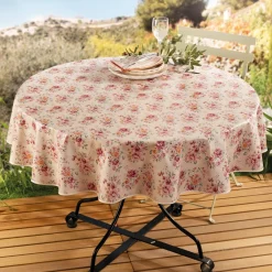 Clearance Tempsl Nappe cirée fleurie Ronde diamètre 140 cm