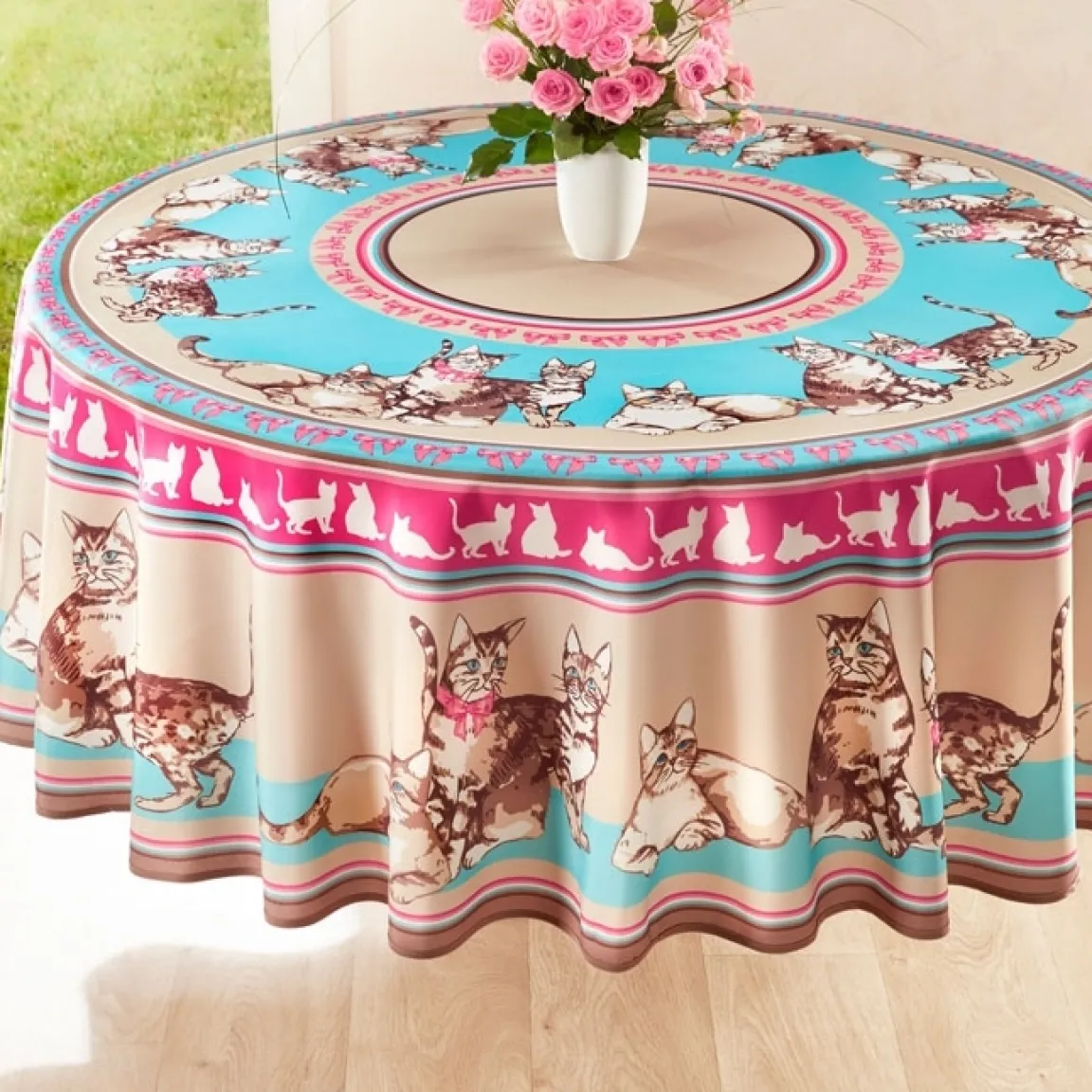 New Tempsl Nappe la ronde des chats : Rectangulaire ou Ronde