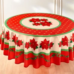 Hot Tempsl Nappe rouge poinsettia ronde Ronde (diam. 180 cm)