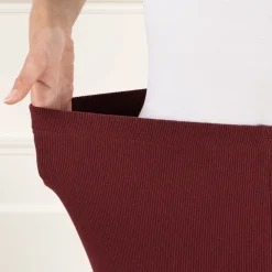 Tempsl Pantalon élastiqué bordeaux ou noir