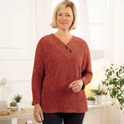 Online Tempsl Pull poilu chenille brique