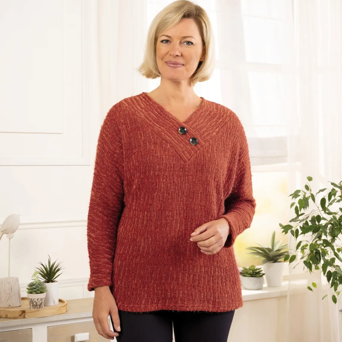 Online Tempsl Pull poilu chenille brique