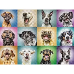 New Tempsl Puzzle 1000 pièces Portraits amusants chiens