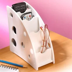 New Tempsl Range-télécommandes bois blanc