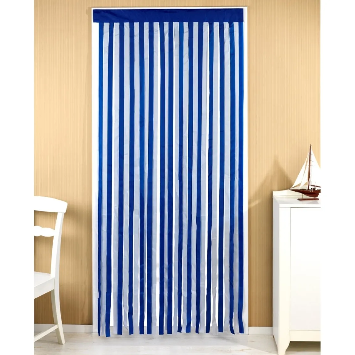 Best Tempsl Rideau de porte : Gris/blanc ou Bleu/blanc