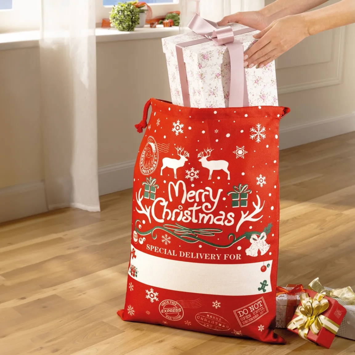 Outlet Tempsl Sac à cadeaux rouge