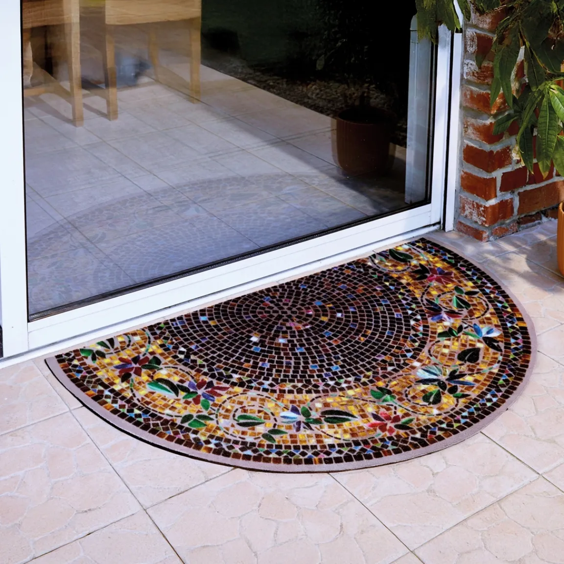 Best Tempsl Tapis mosaïque extérieur demi-lune