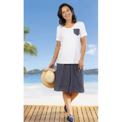 Clearance Tempsl Tee shirt blanc poche fantaisie