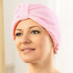 New Tempsl Turban sèche-cheveux rose